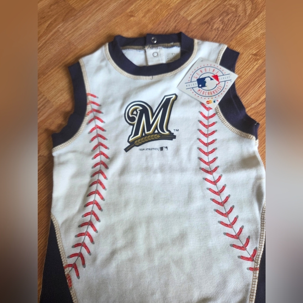 Milwauekee Brewers Baby Romper 0-3M, 18M - 1pc NWT Sleeveless Baseball Fan